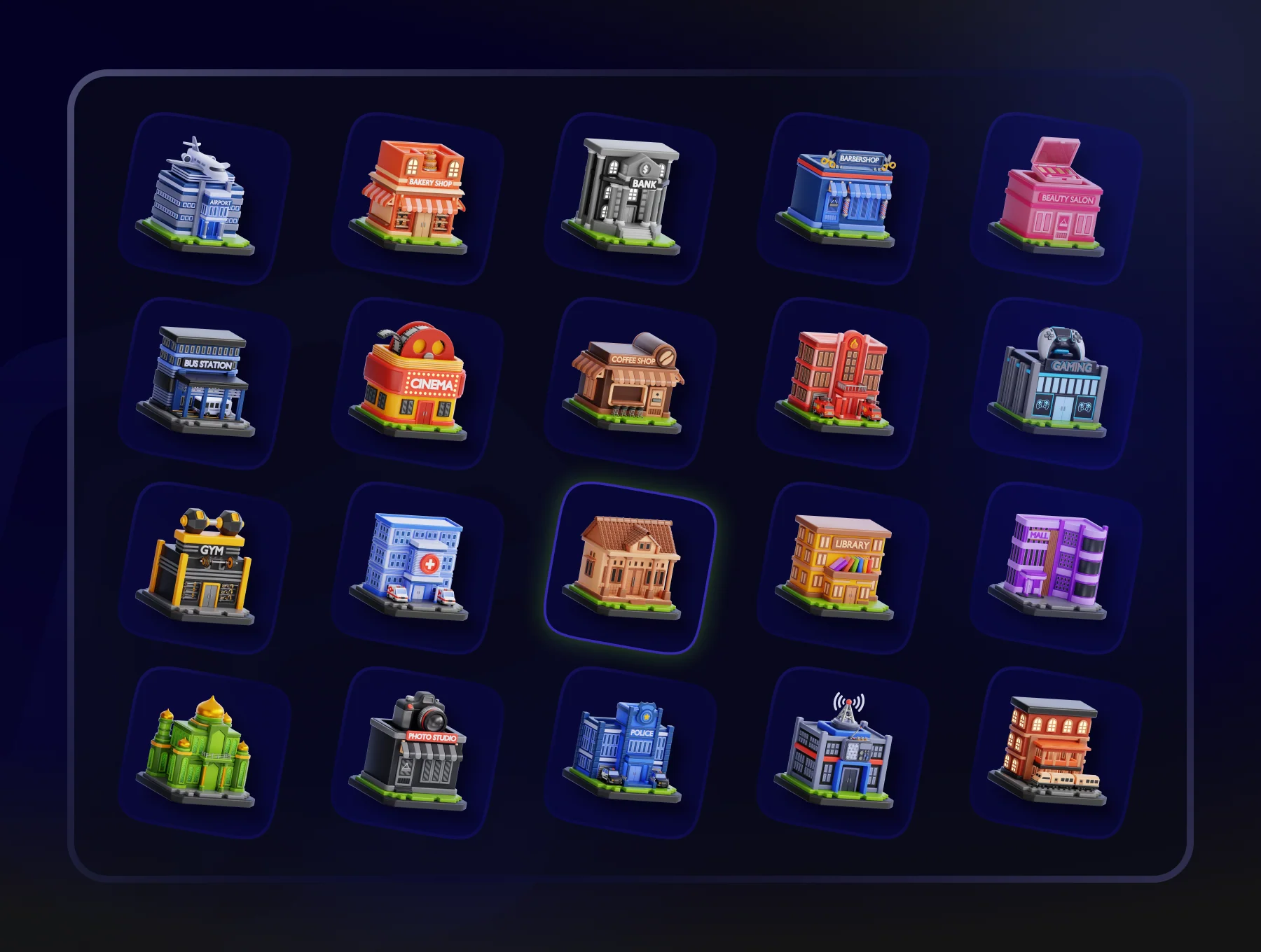 Building & Architecture 3D Icon Set 2