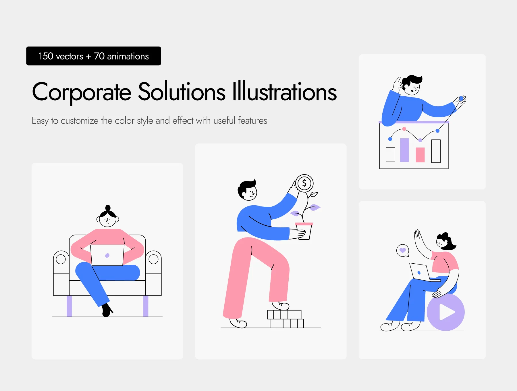 Bundle of Corporate Solutions Illustrations