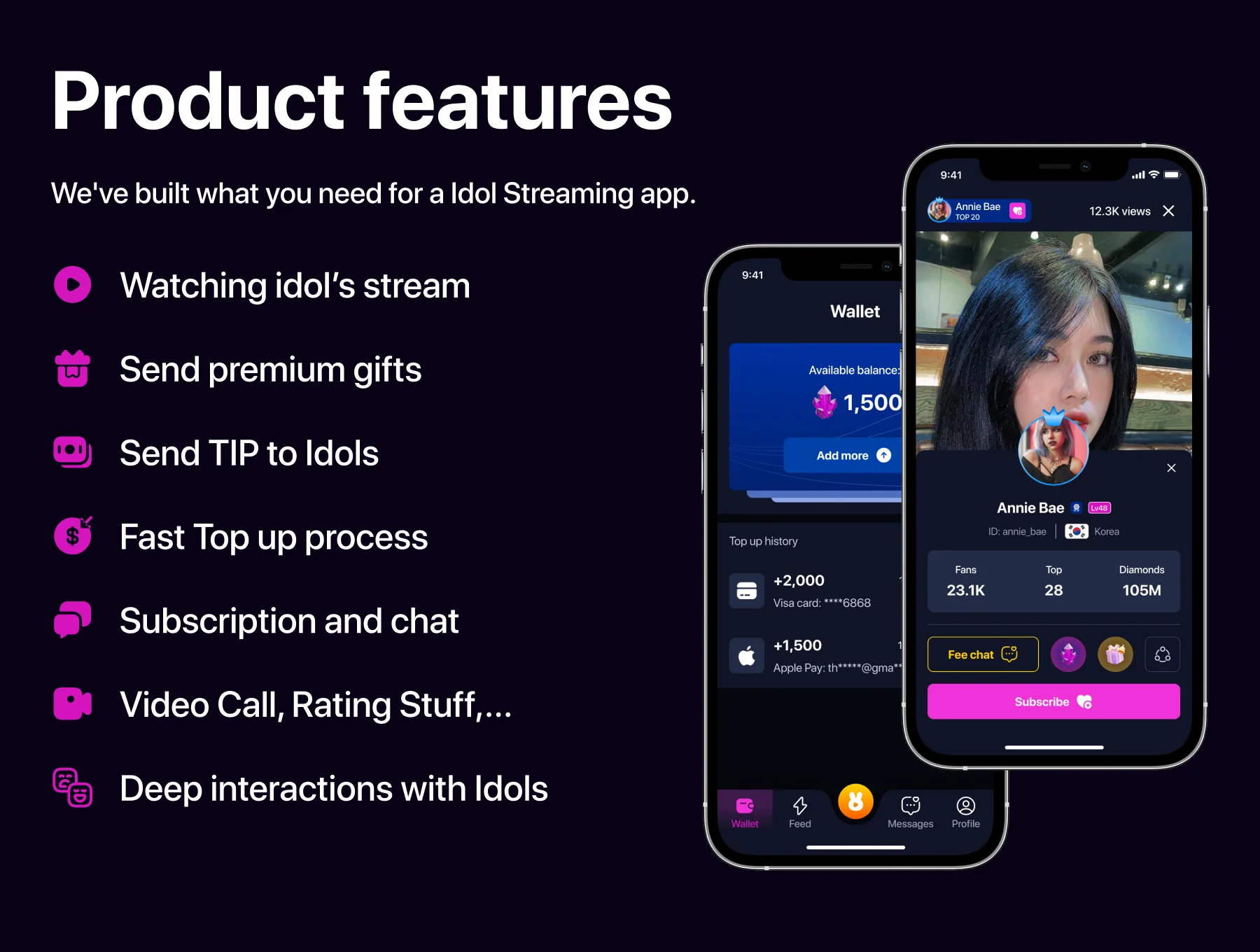 Bunny - Idol Video Streaming App UI Kit 2