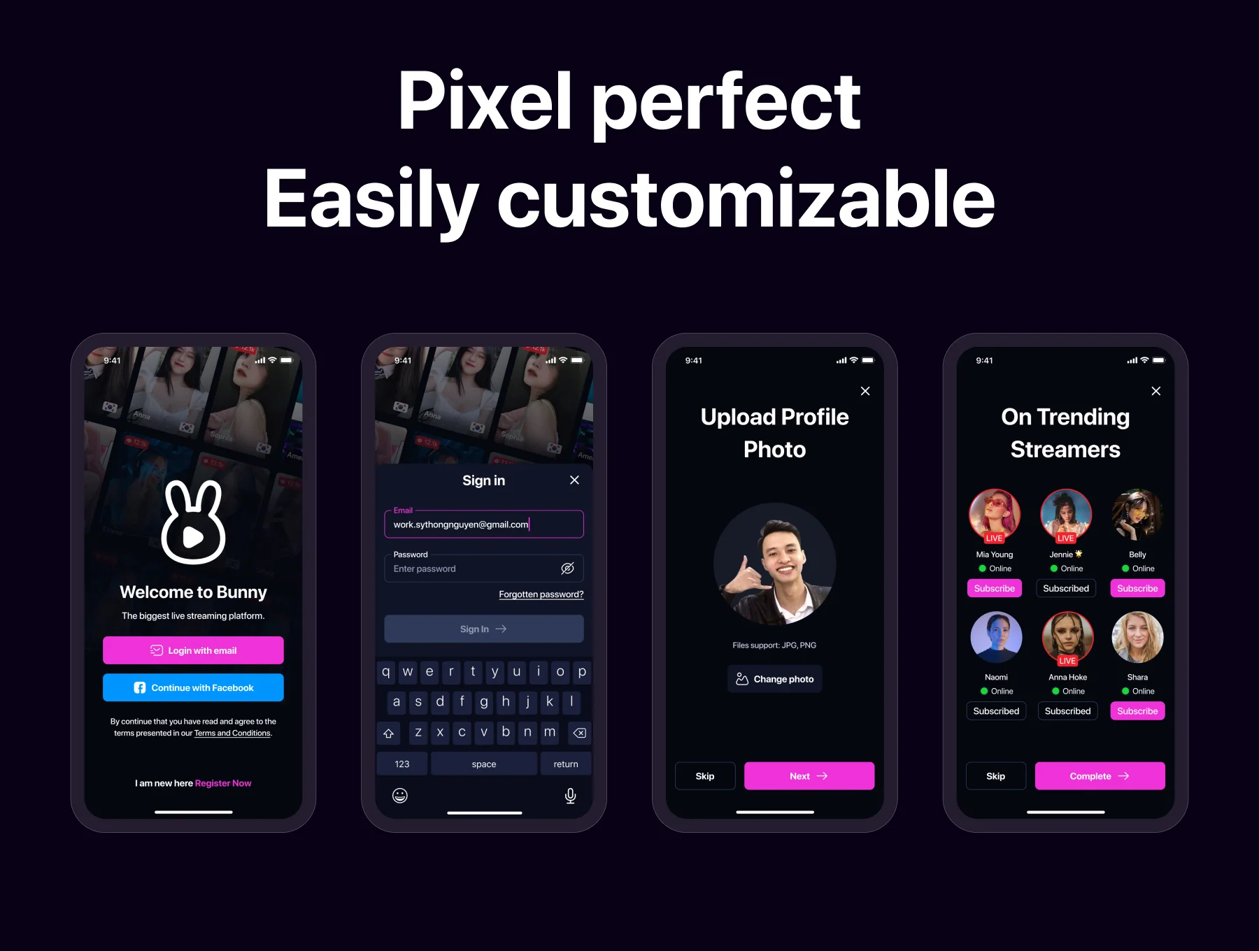 Bunny - Idol Video Streaming App UI Kit 4