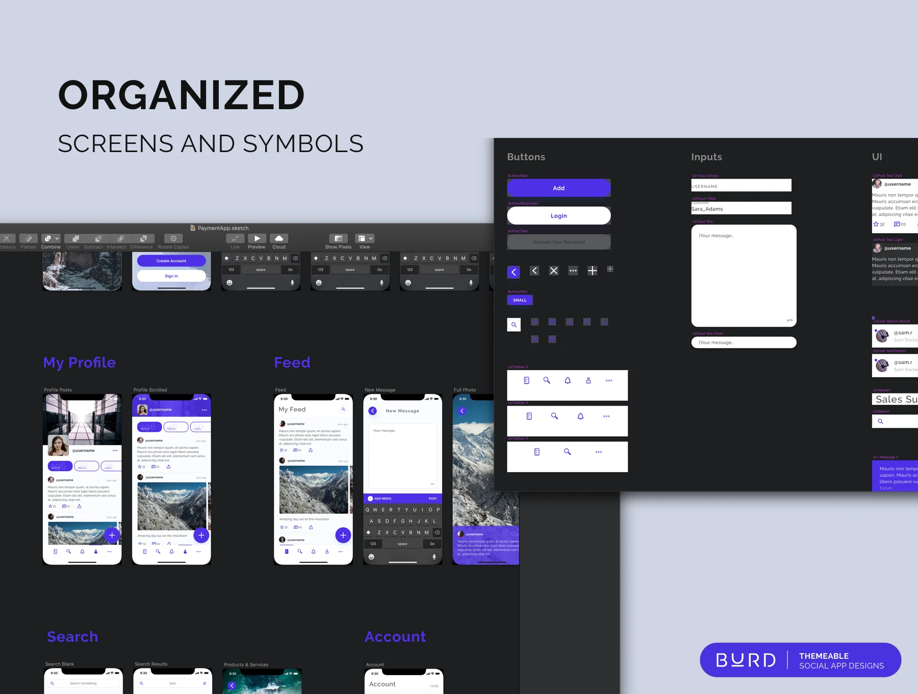 Burd Sketch Social UI Kit 5