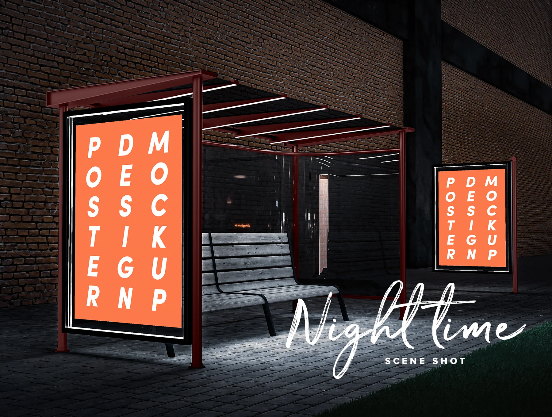Bus Stop Poster Design Mockup 3