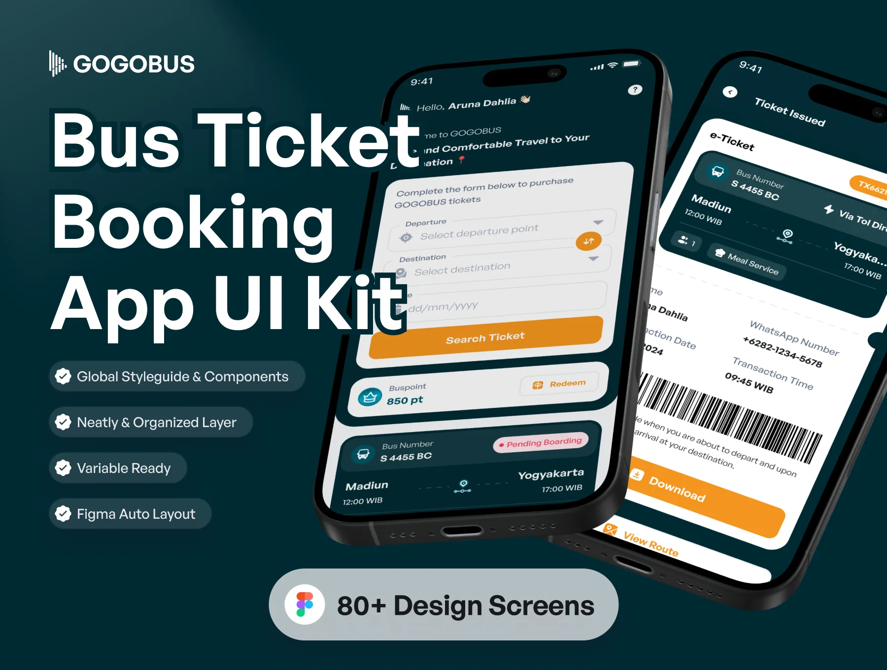 Bus Ticket Booking App UI Kit