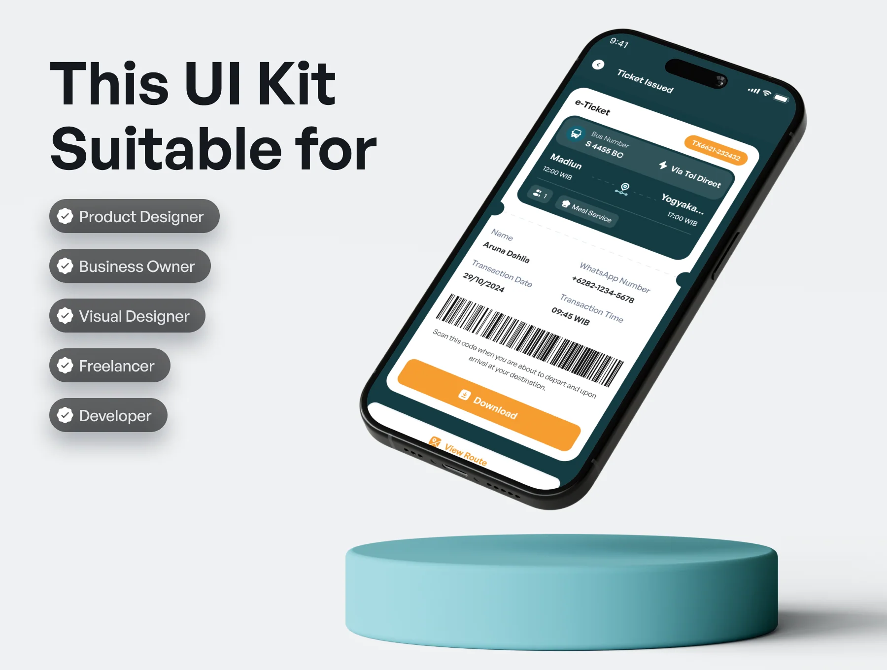 Bus Ticket Booking App UI Kit 6
