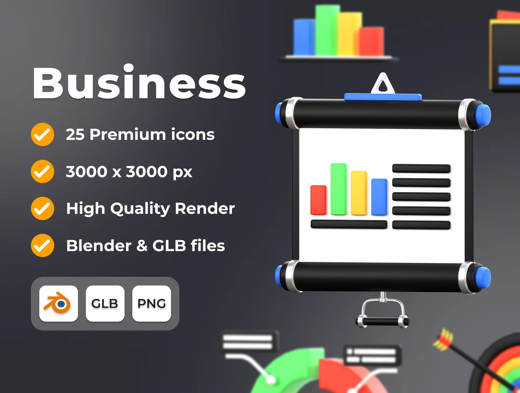 Business 3D 3D Illustration Pack
