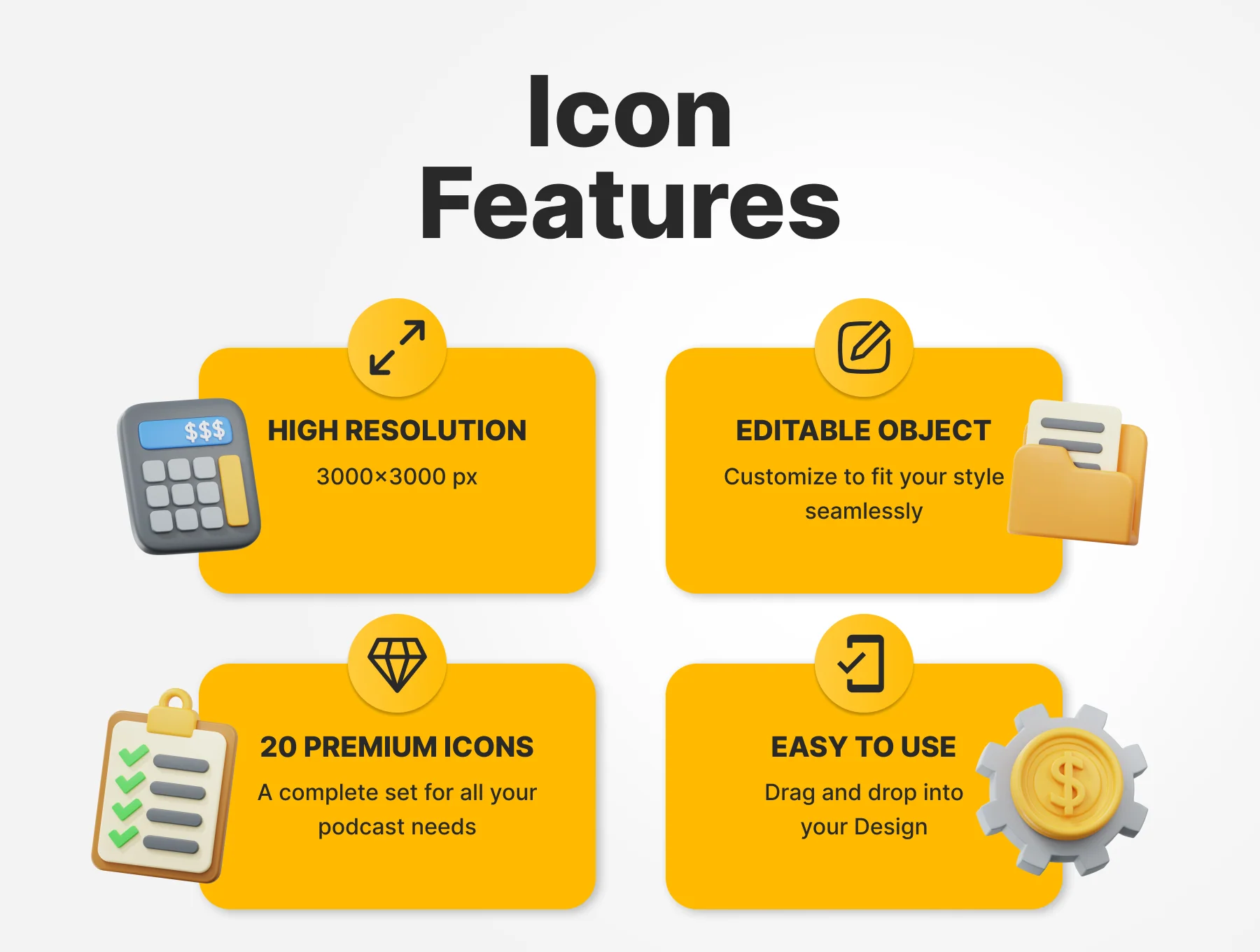 Business 3D Icon Pack – Finance, Office, Startup, Marketing 2