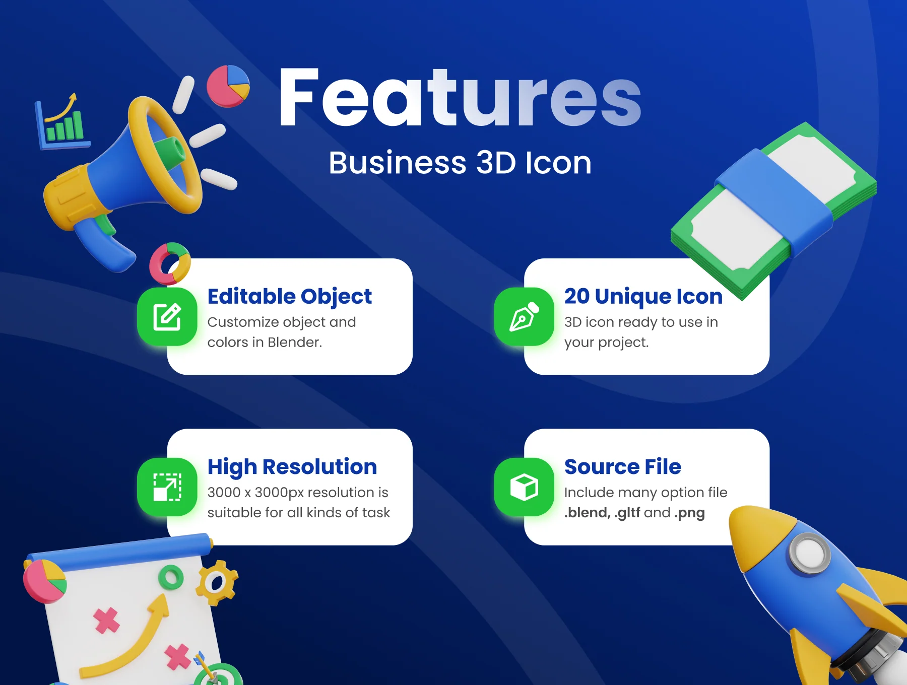 Business 3D Icon Set 2