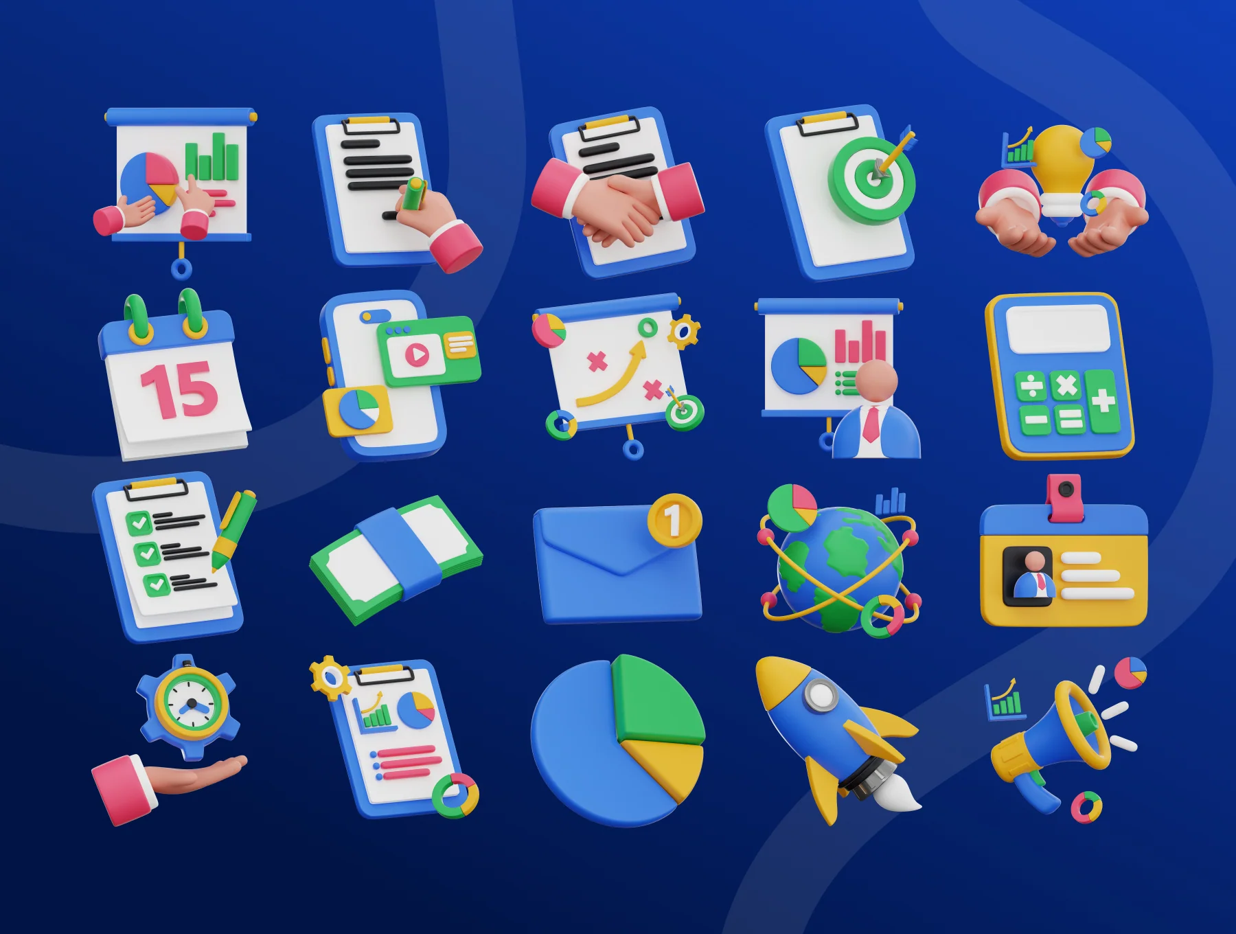 Business 3D Icon Set 5