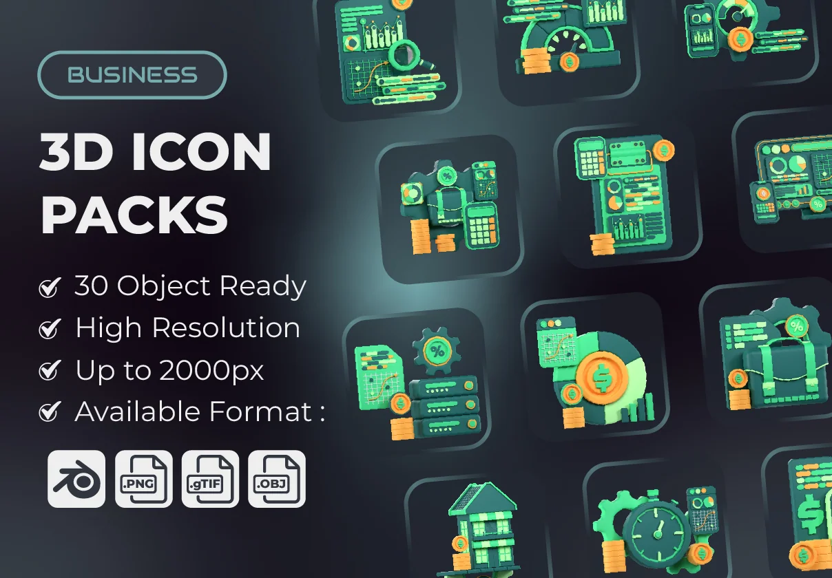 Business 3D Icon Packs