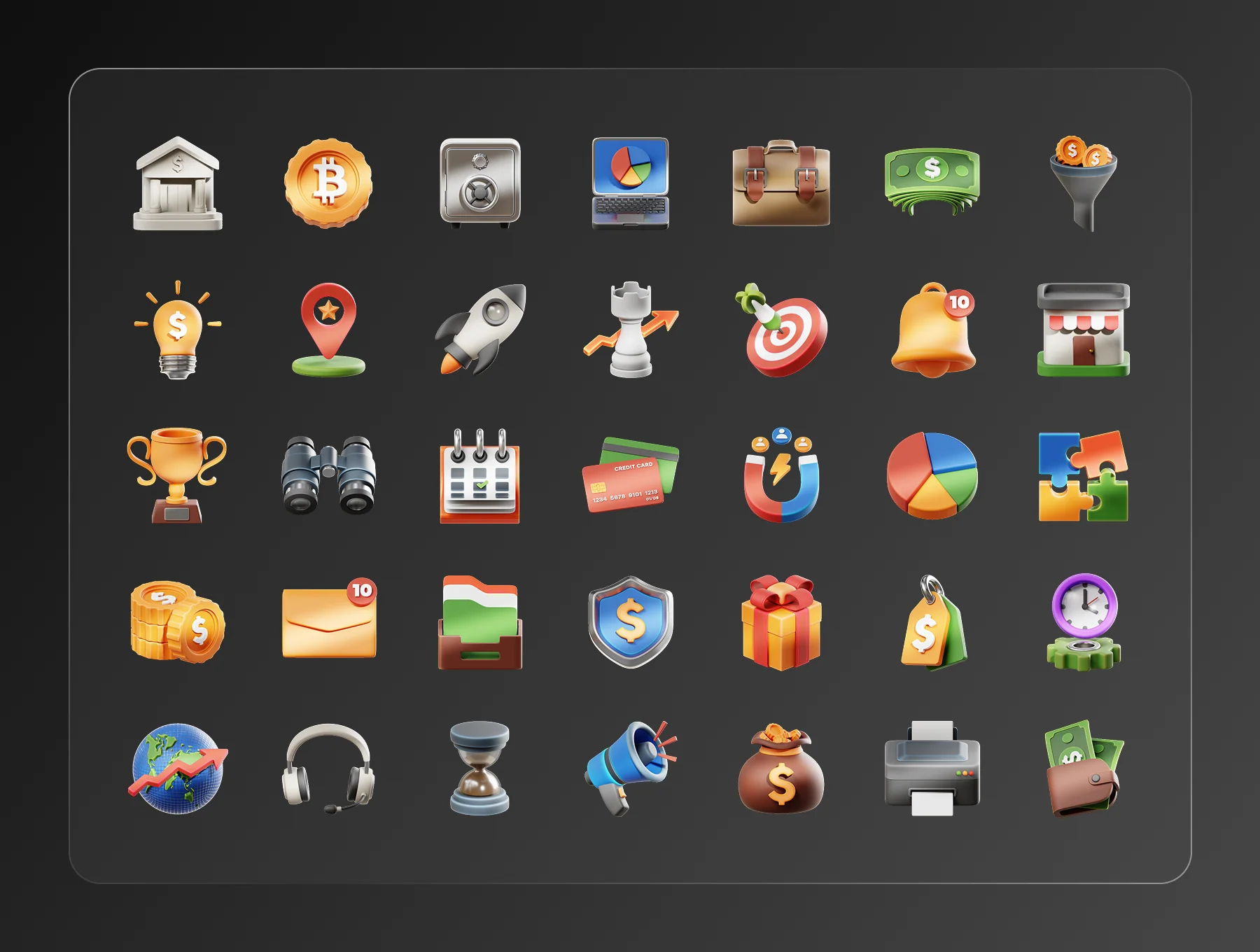 Business 3D Icon Set 5