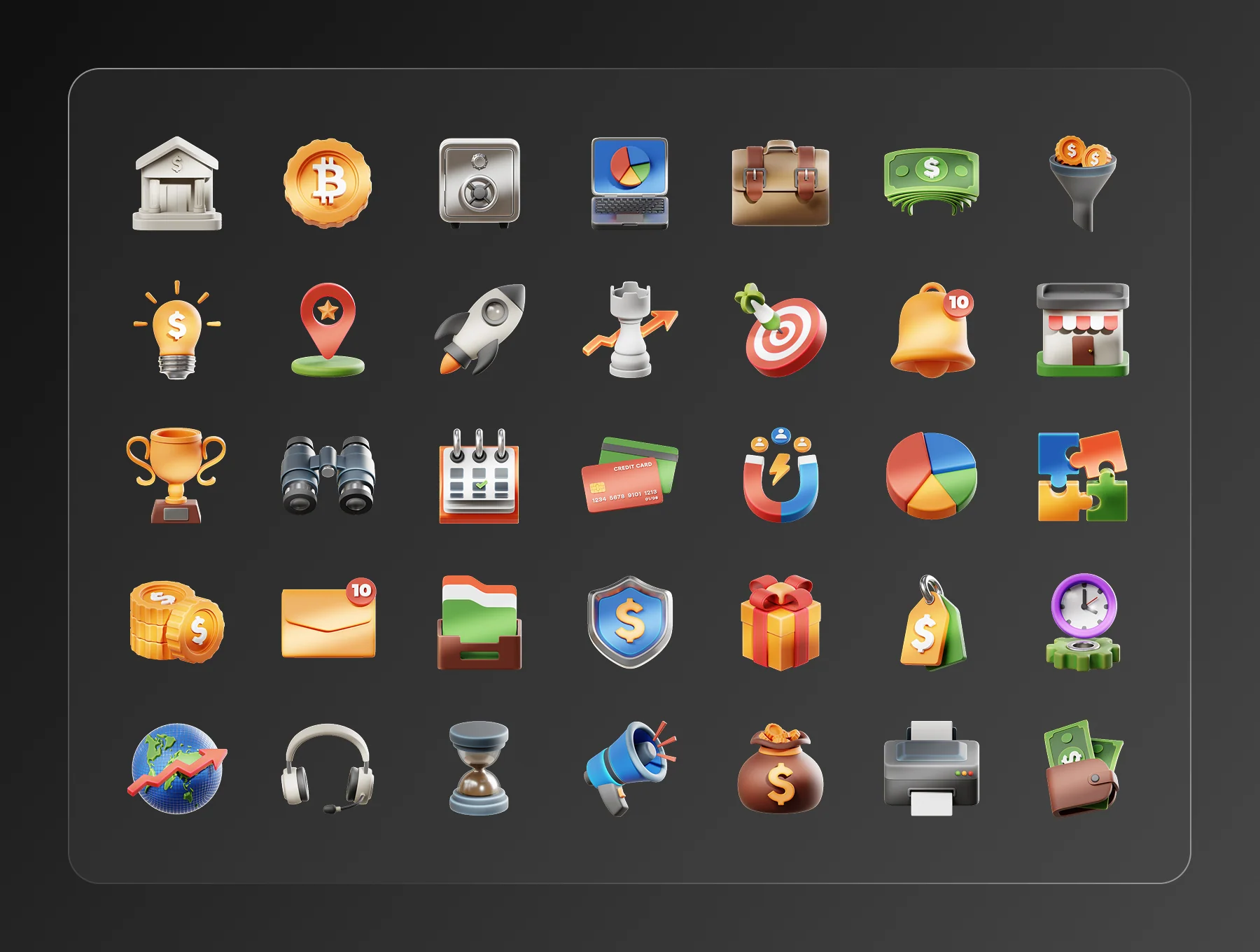 Business 3D Icon Set 6
