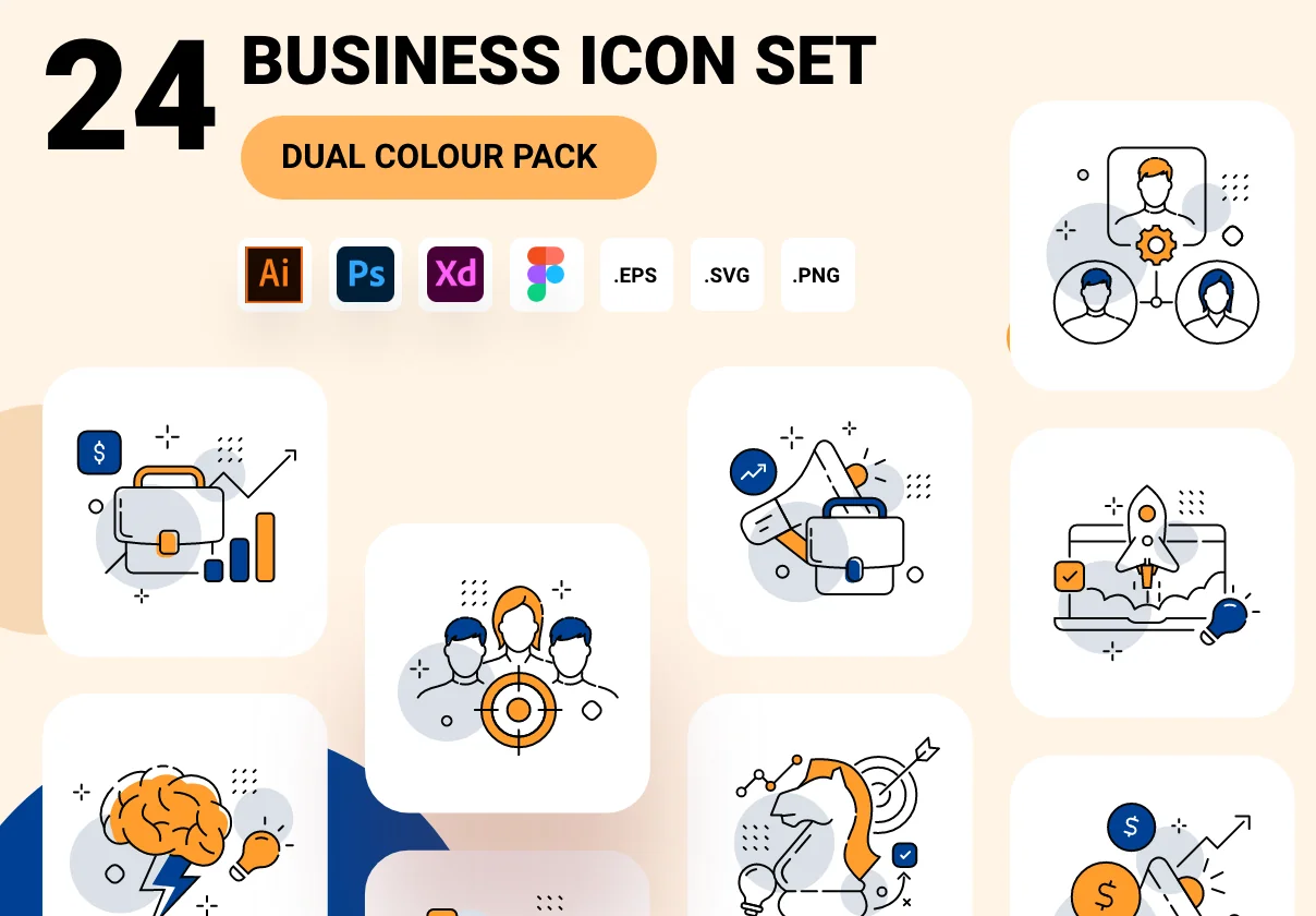 Business and management icon set