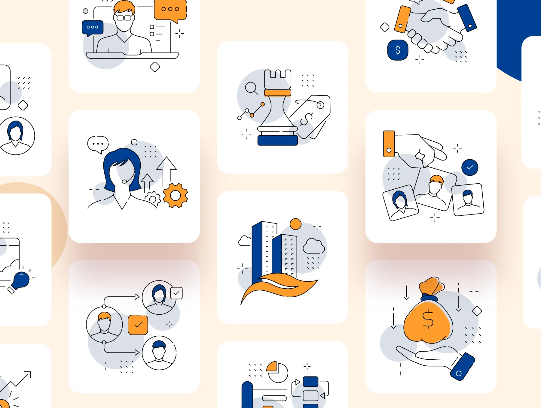 Business and management icon set 2