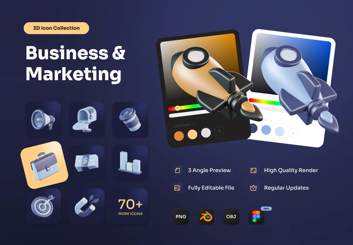 Business and Marketing 3D Icon