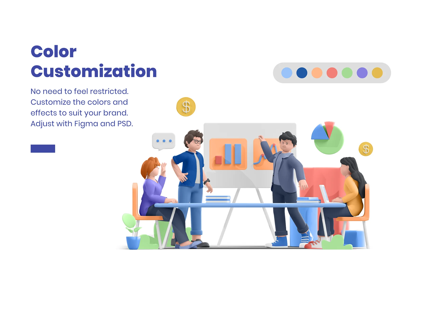 Business and Marketing 3D Illustration 3