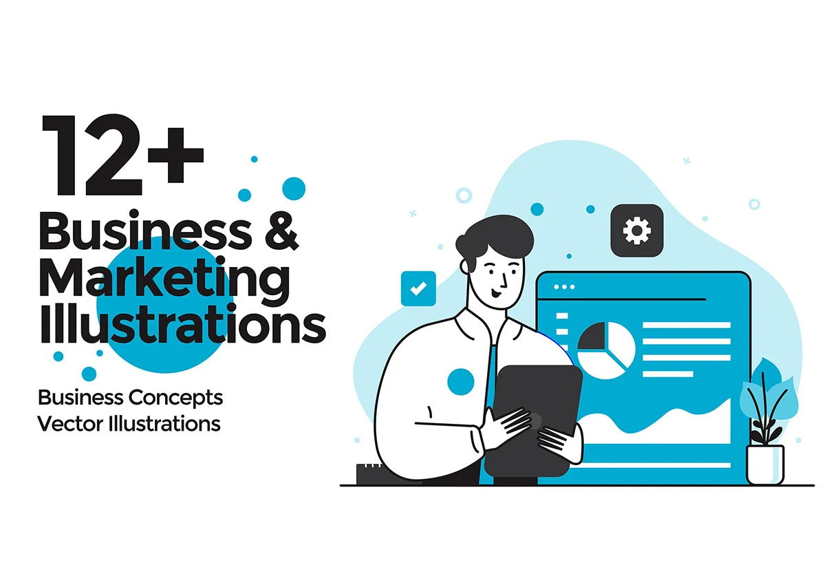 Business and Marketing illustrations set