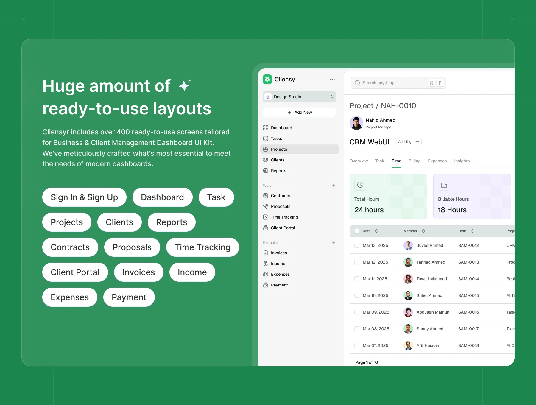 Cliensy - SaaS CRM Dashboard UI Kit 3