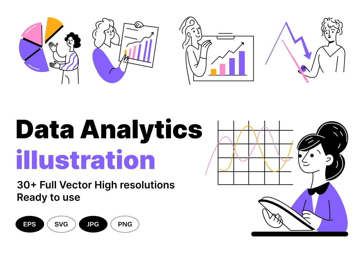 Business Data Illustration Set