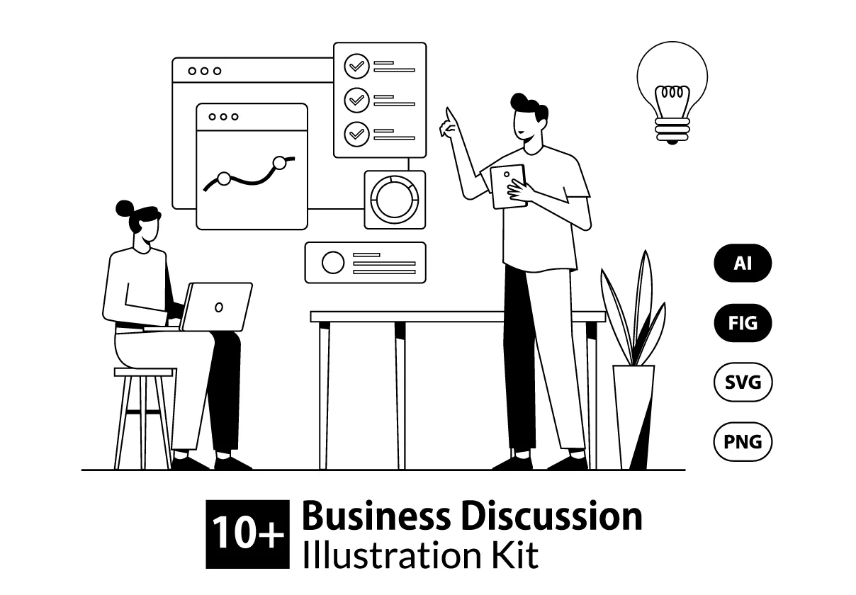 Business Discussion Illustration Kit