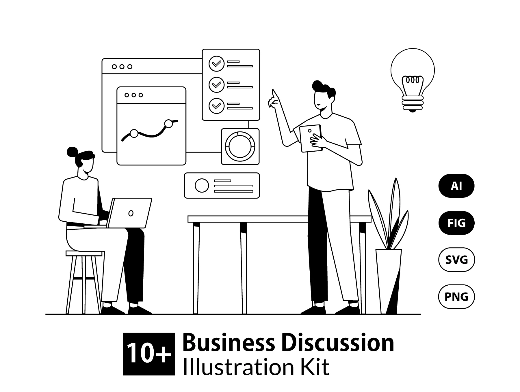 Business Discussion Illustration Kit