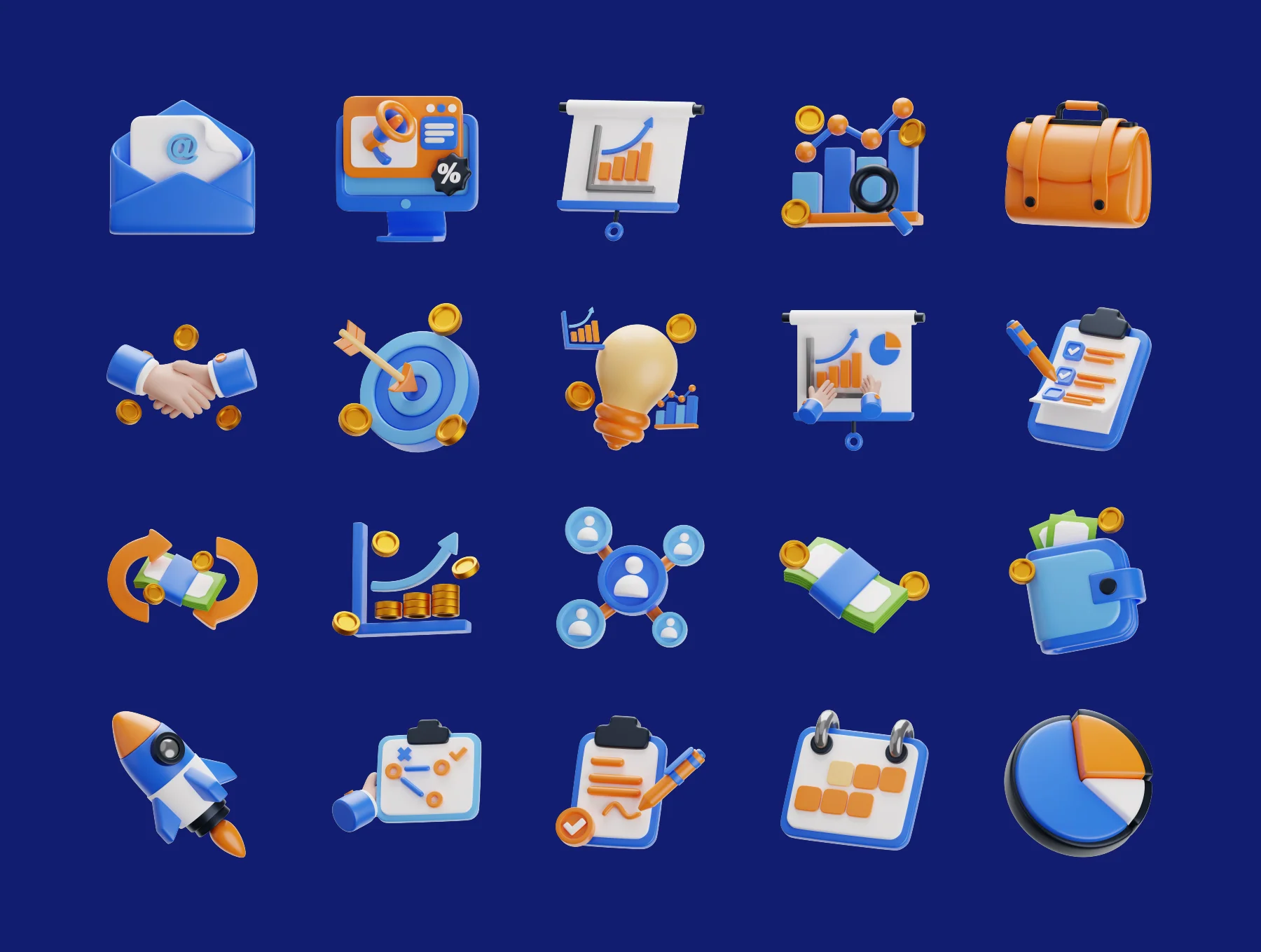 Business Essentials 3D Icon Set 5
