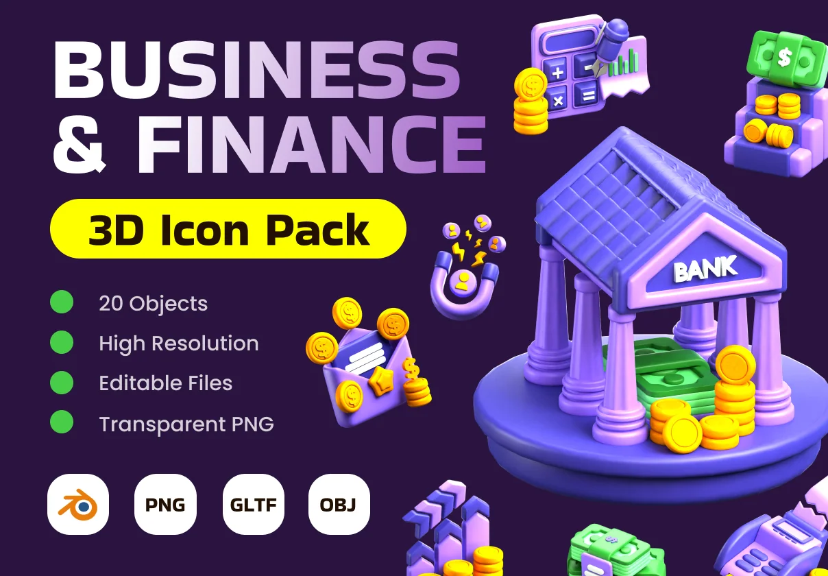 Business & Finance 3D Icon Pack