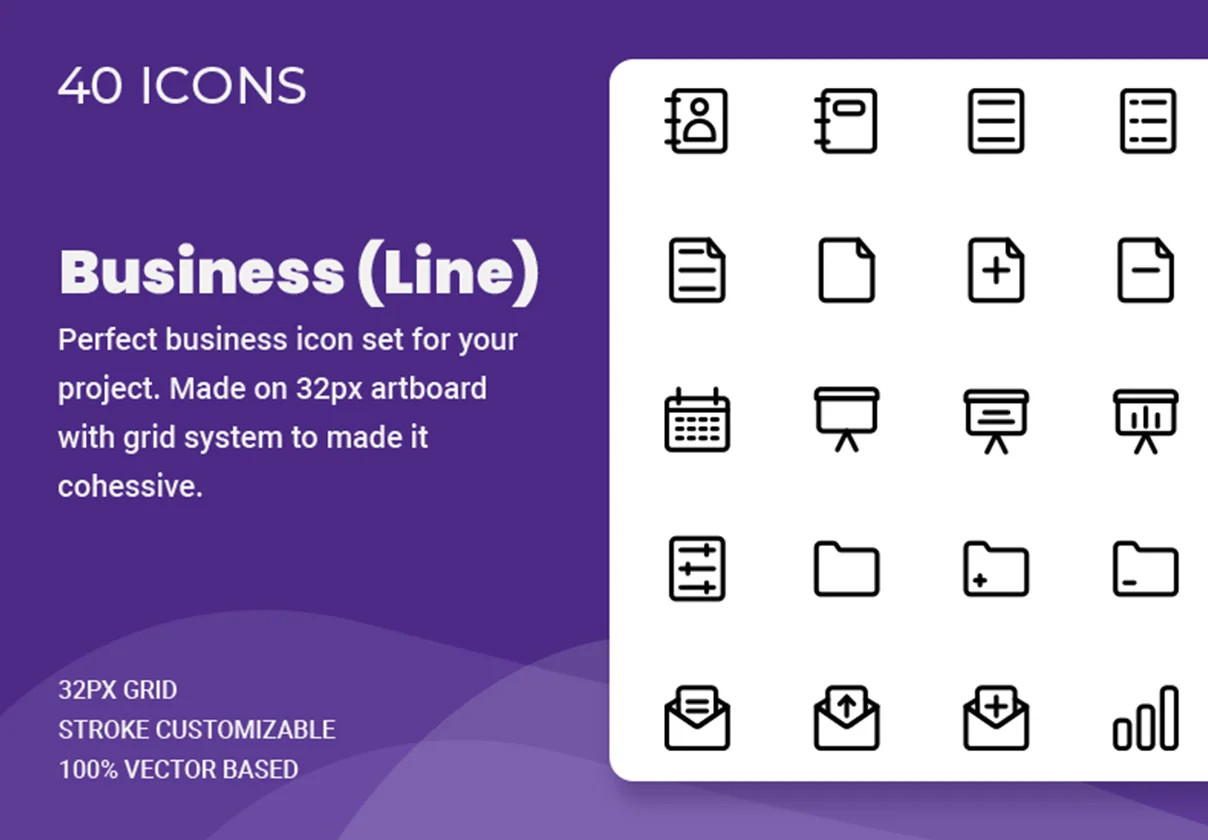 Business icon set (Line)