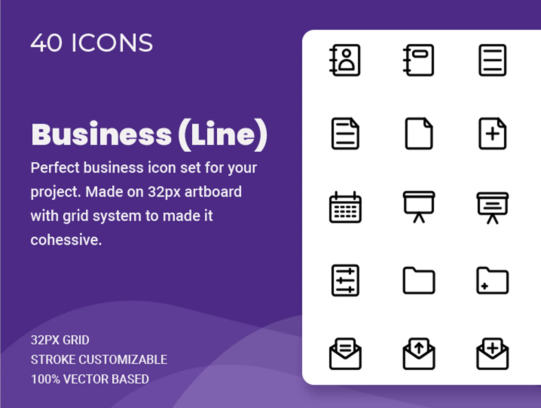 Business icon set (Line) 6