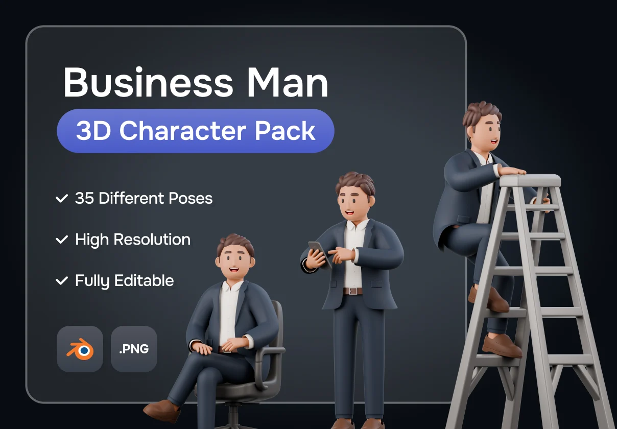 Business Man 3D Character Pack