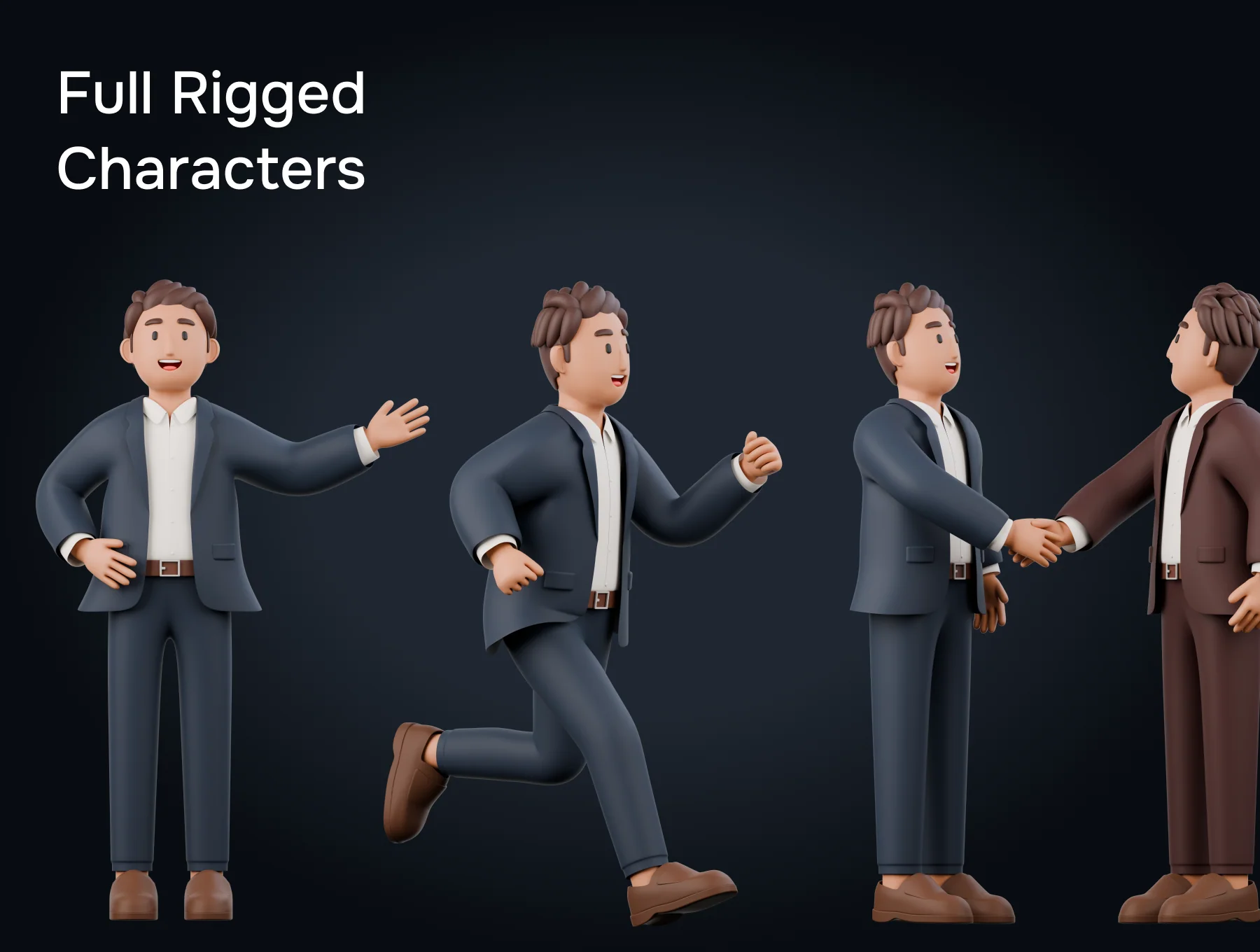 Business Man 3D Character Pack 4