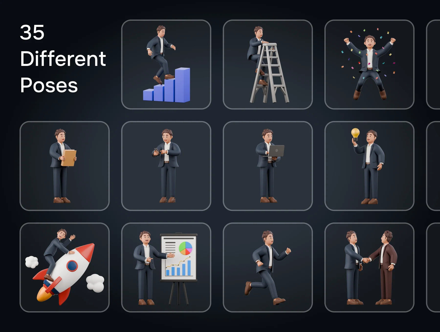 Business Man 3D Character Pack 5