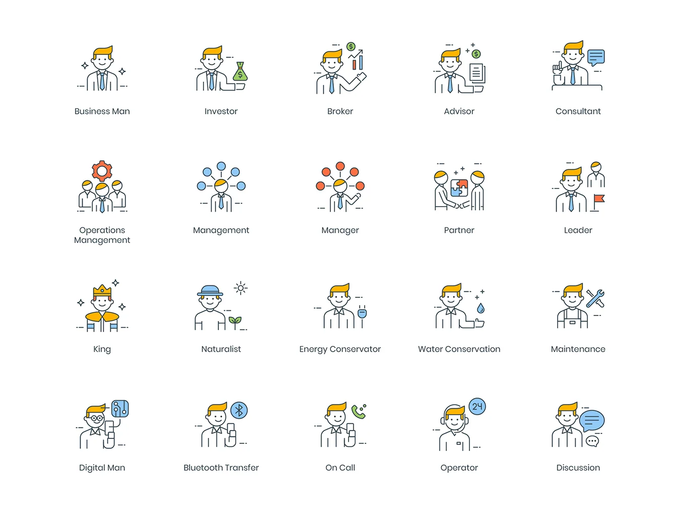 95 Business People Icons | ColorPop Series 2