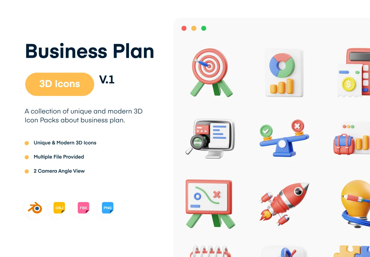 Business Plan 3D Icon