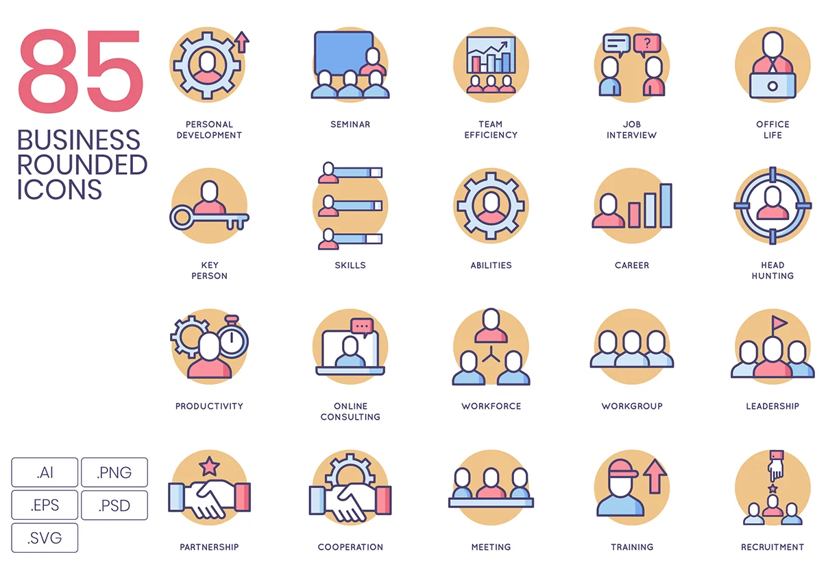 85 Business Icons | Butterscotch Series