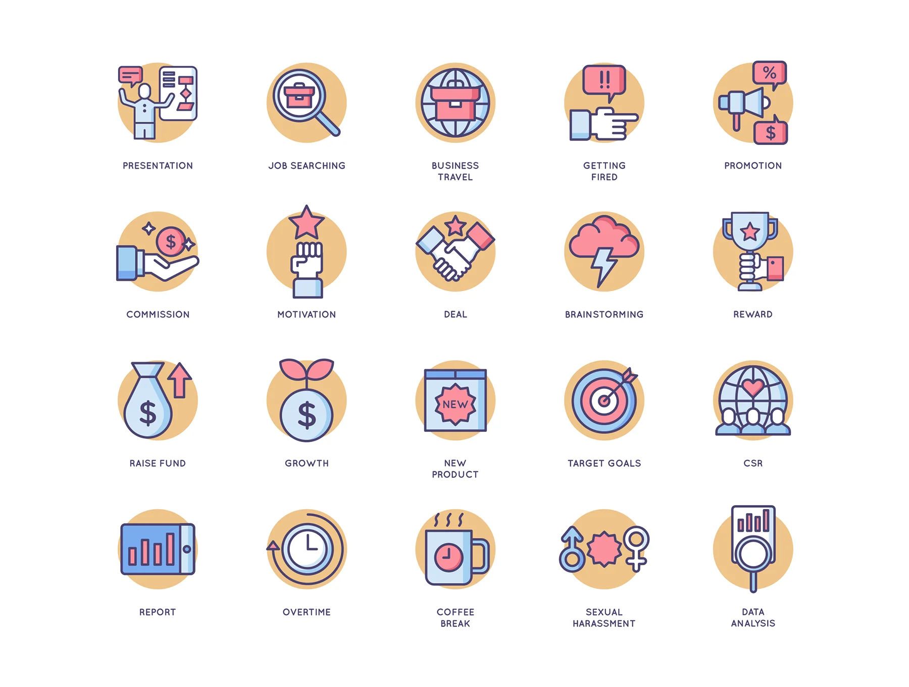 85 Business Icons | Butterscotch Series 3