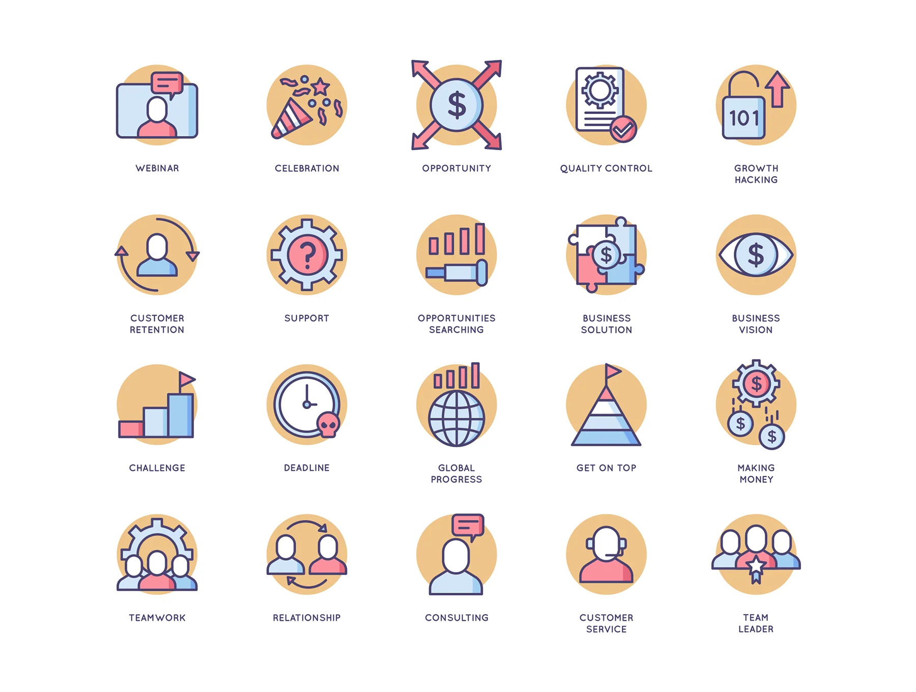85 Business Icons | Butterscotch Series 4
