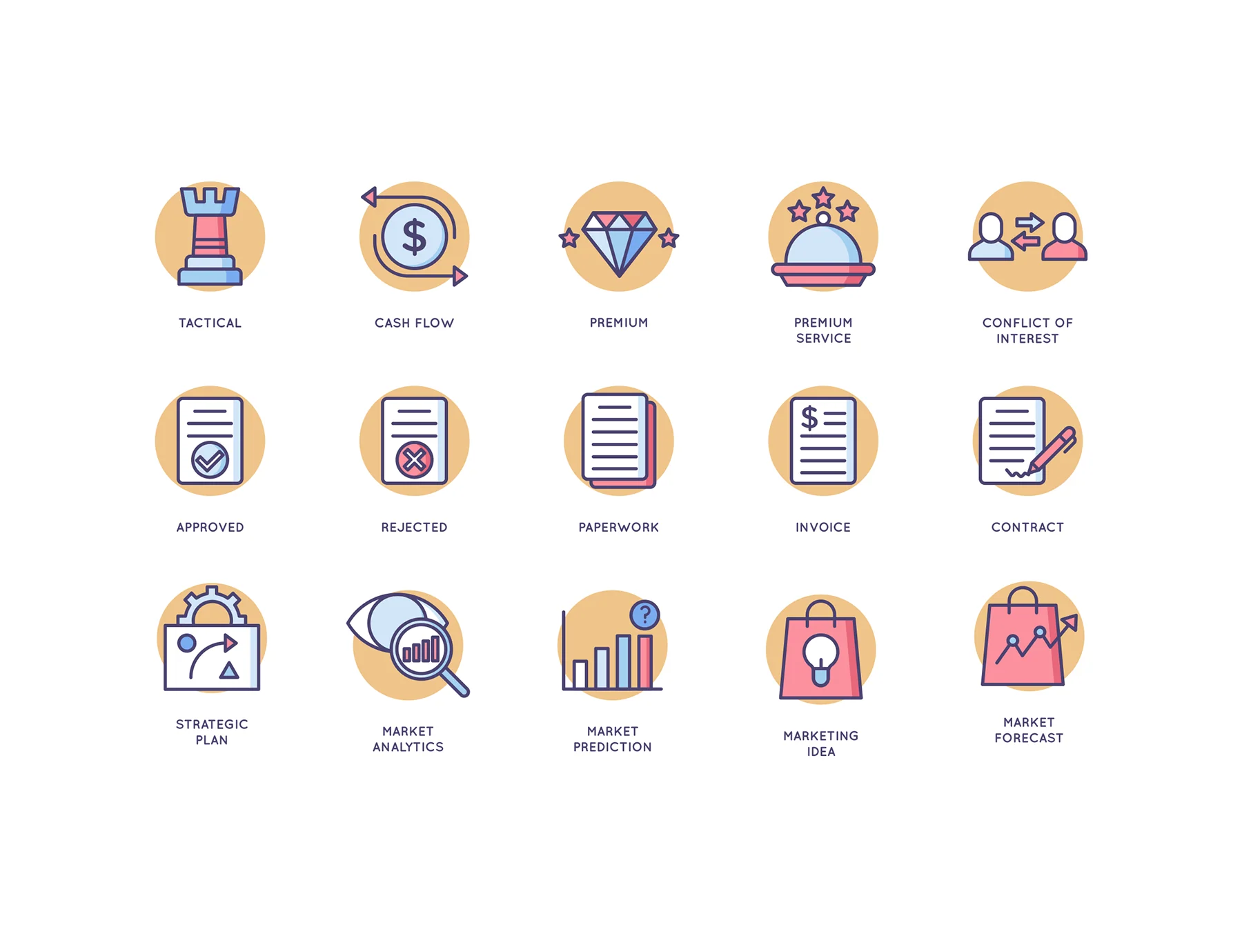 85 Business Icons | Butterscotch Series 5