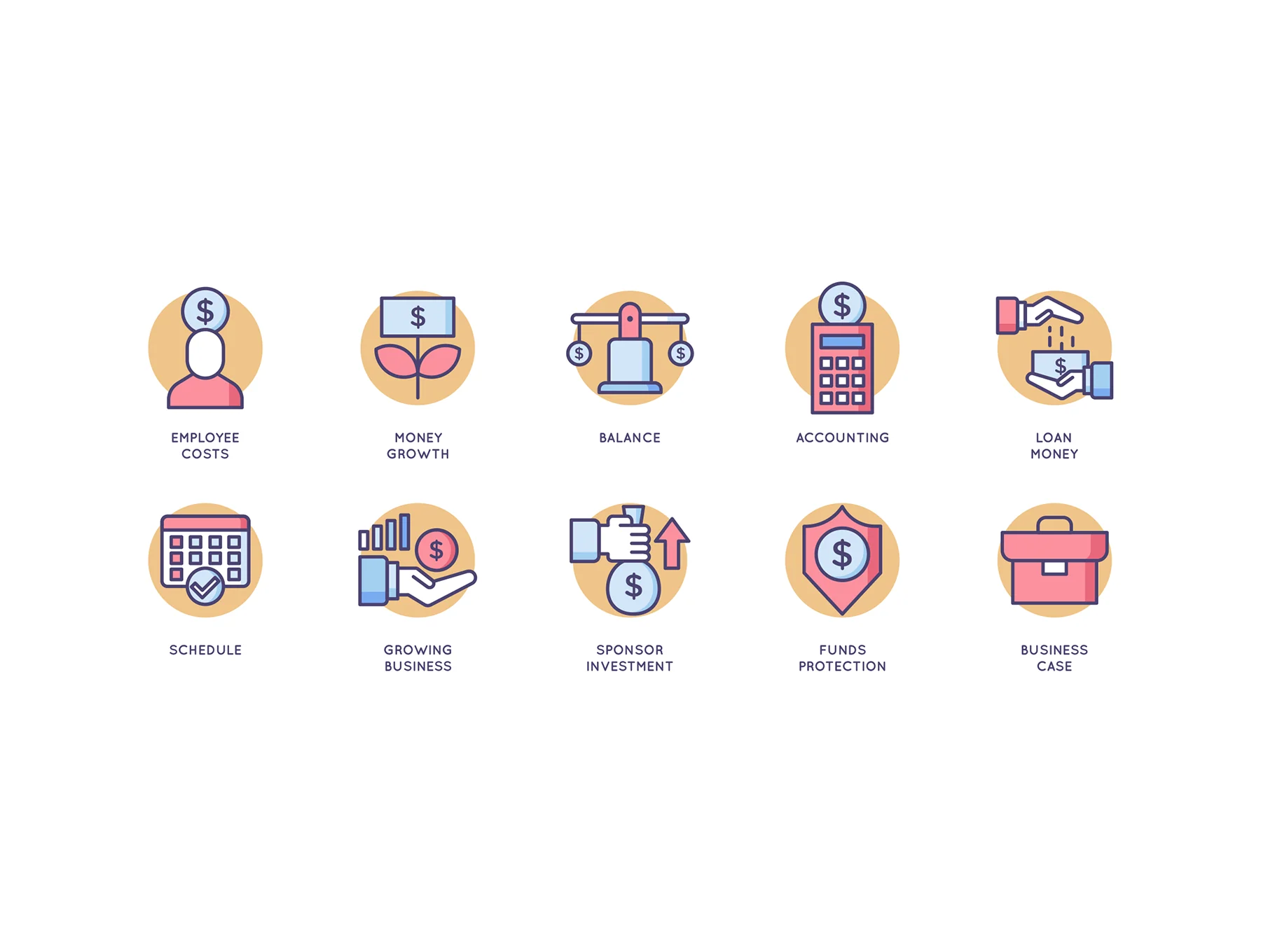 85 Business Icons | Butterscotch Series 6