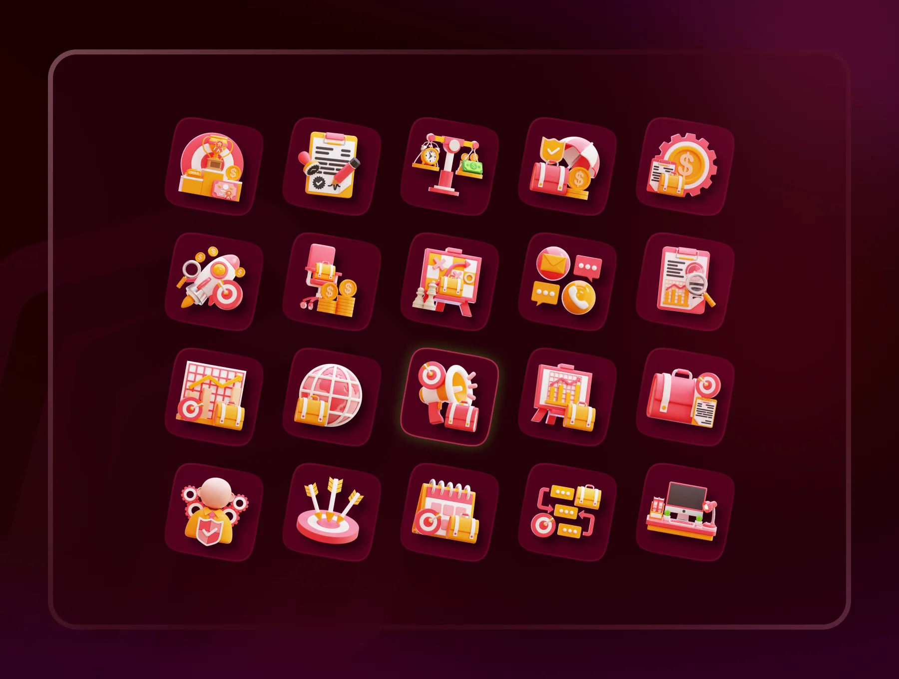 Business Startup 3D Icon Set 2