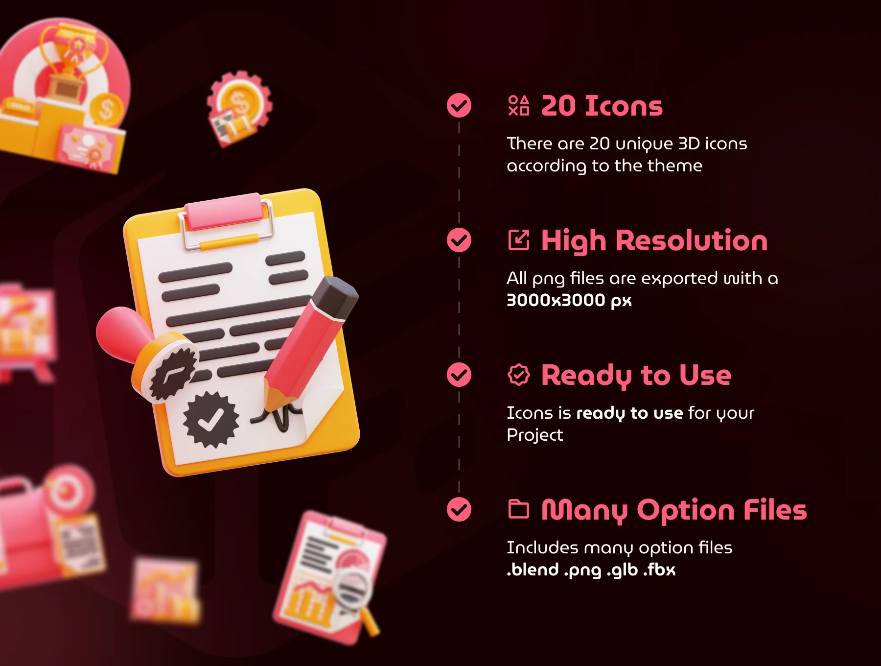 Business Startup 3D Icon Set 3