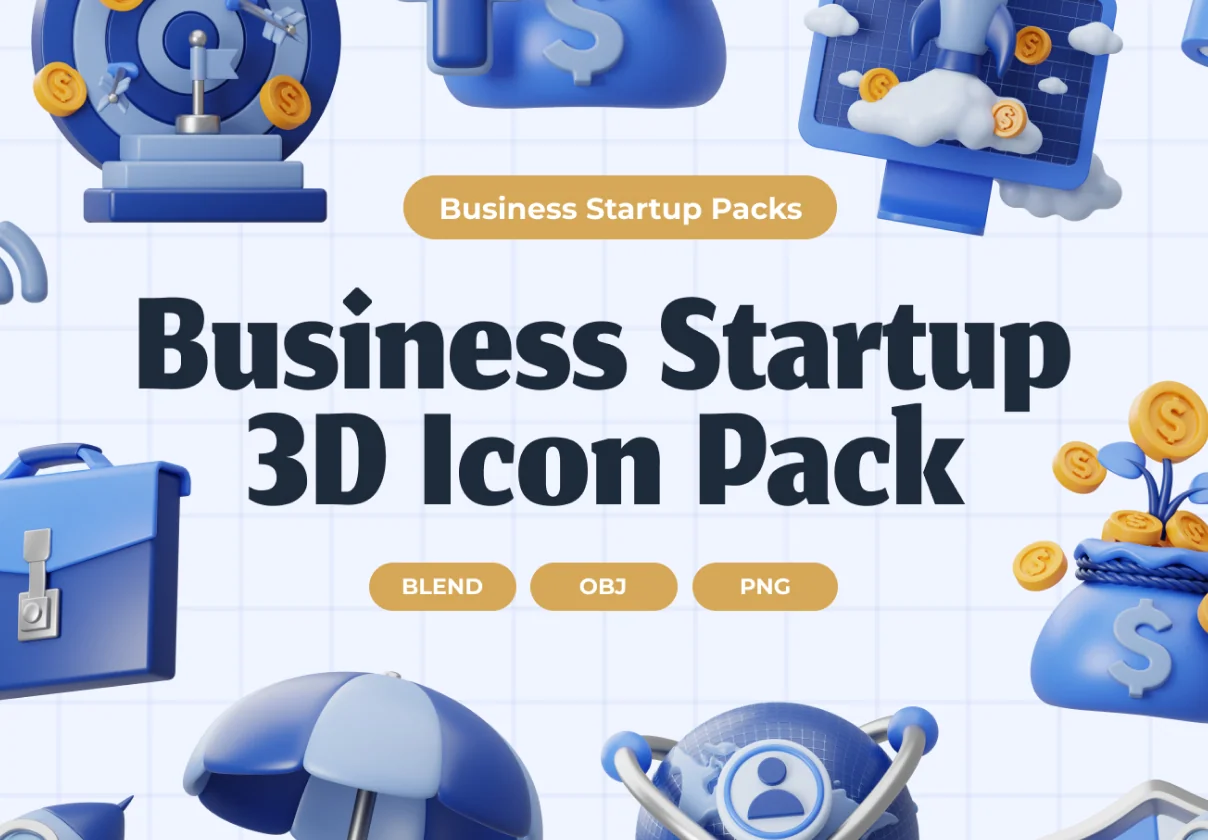 Business Startup 3D Icons