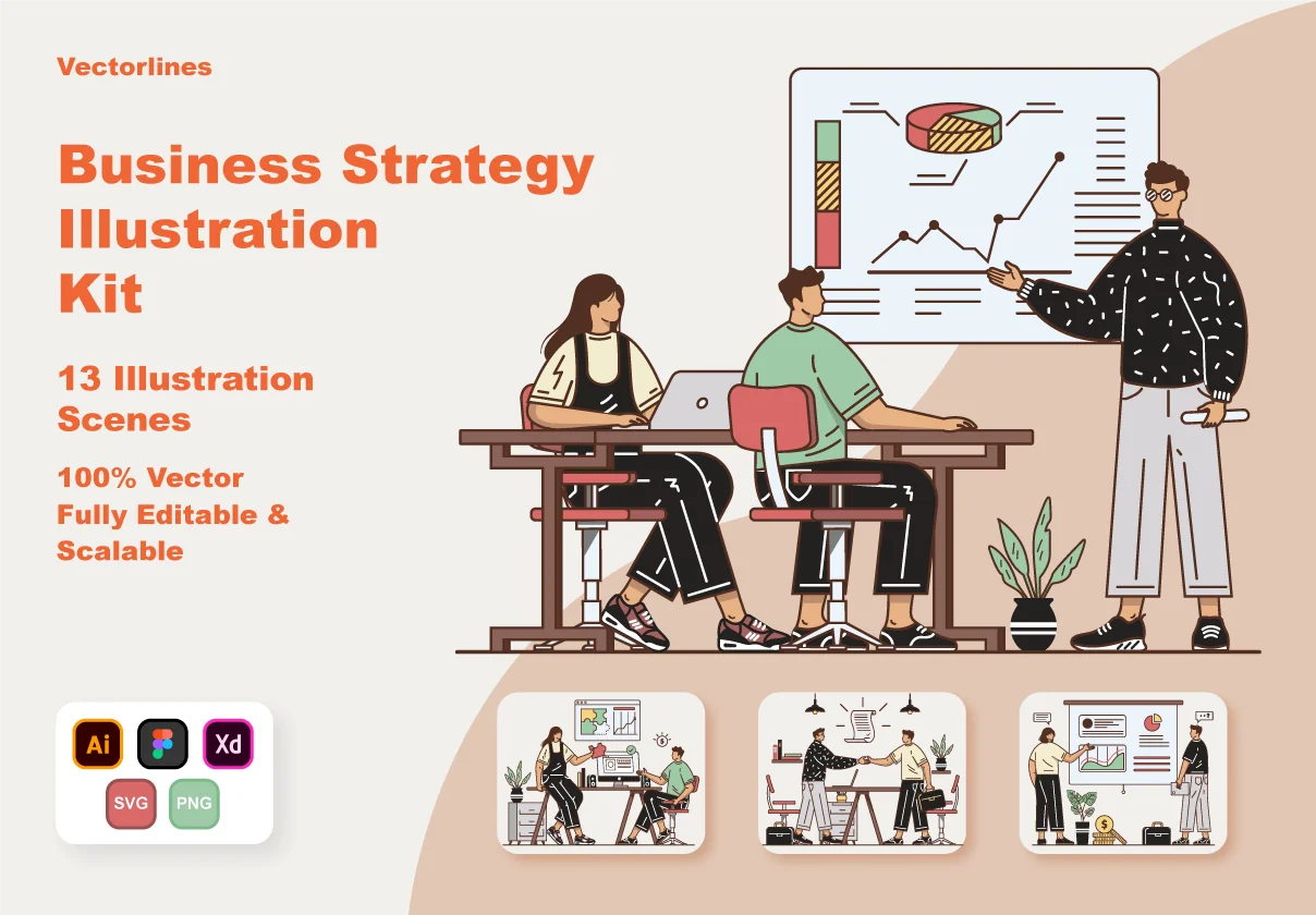 Business Strategy Illustration Kit