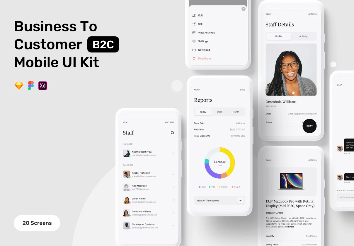 Business To Customer (B2C) Mobile UI Kit