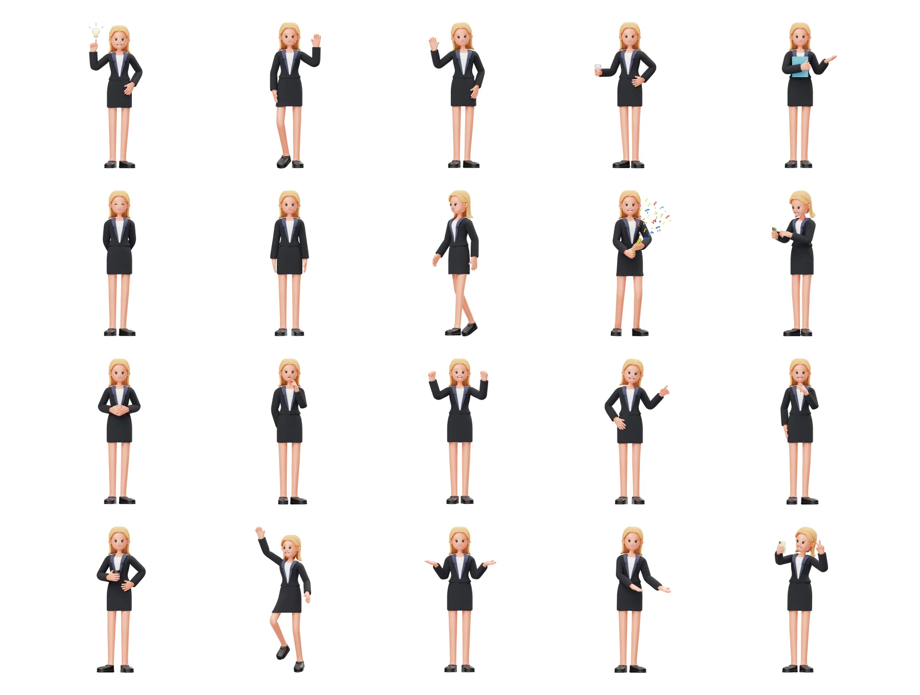 Business Woman 3D Character 2