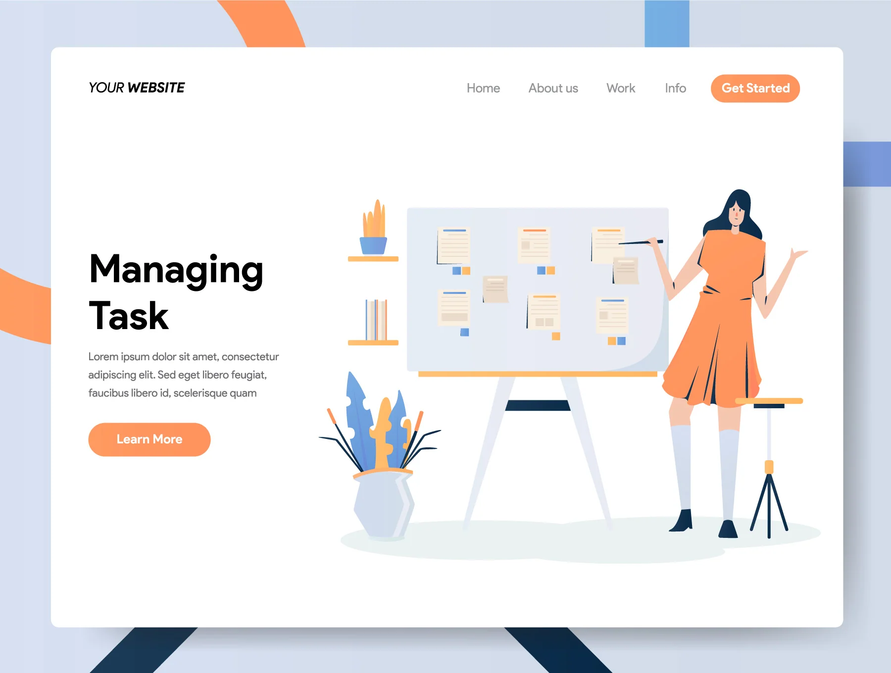 Businessman Working and Managing Task Illustration Concept 2
