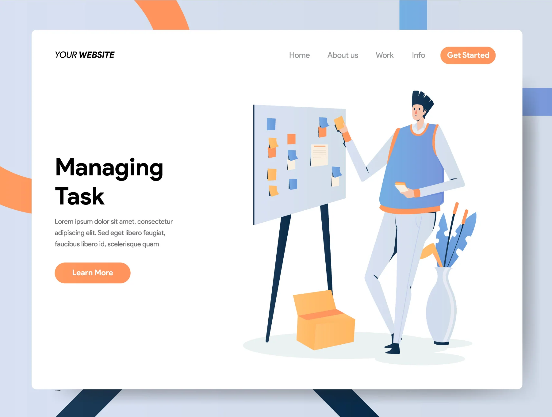 Businessman Working and Managing Task Illustration Concept 3