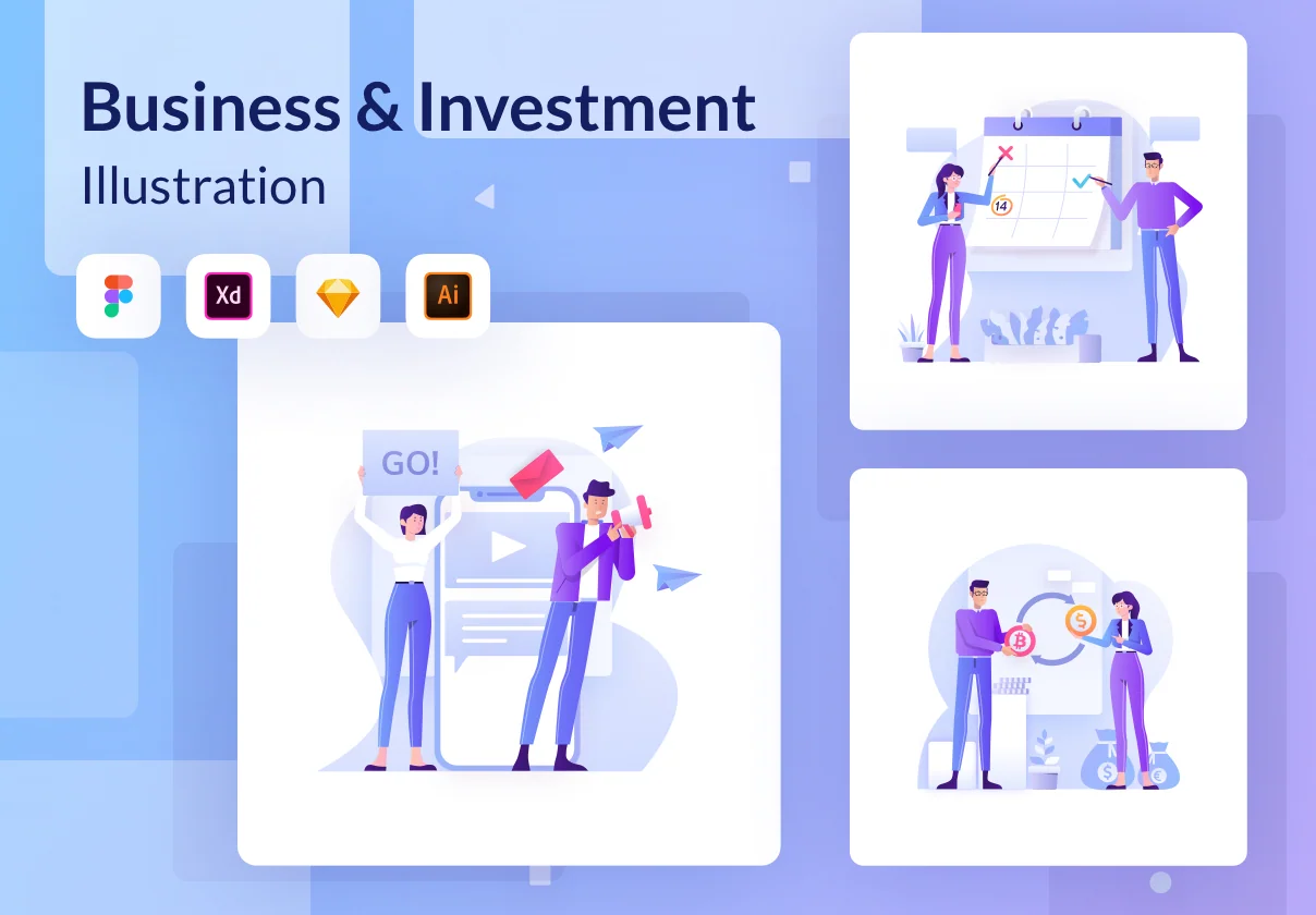 Bussines & Investment Illustration Kit