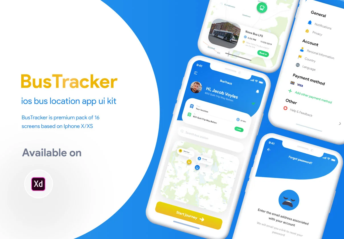 BusTracker app UI Kit