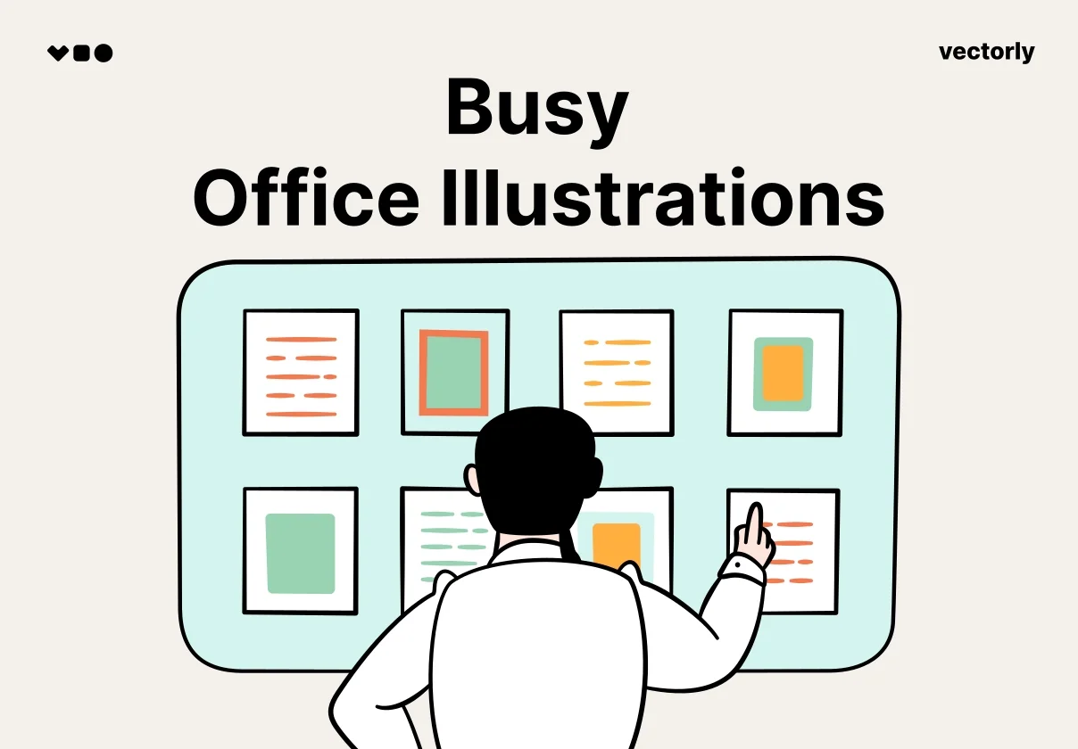 Busy Office Illustrations