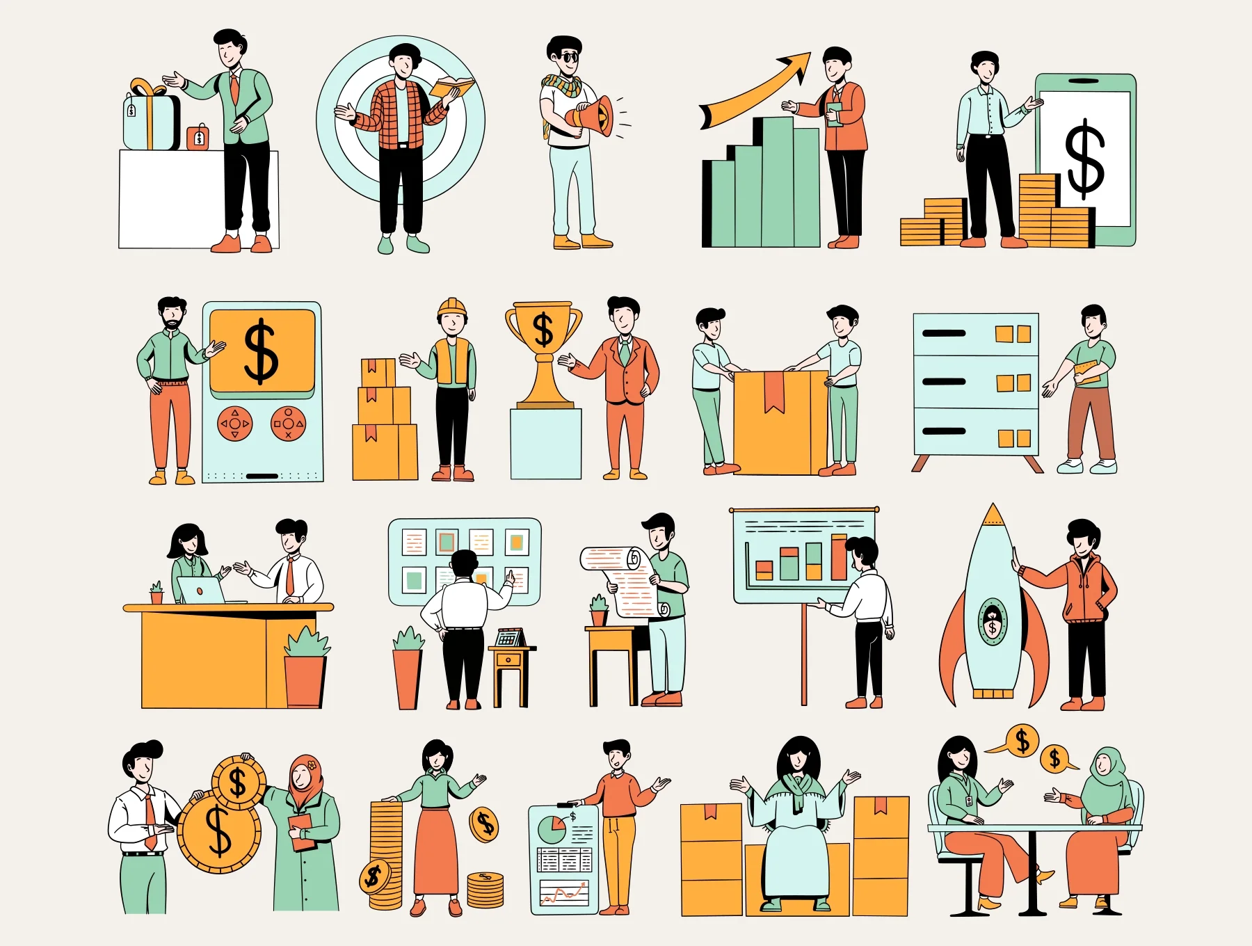 Busy Office Illustrations 6